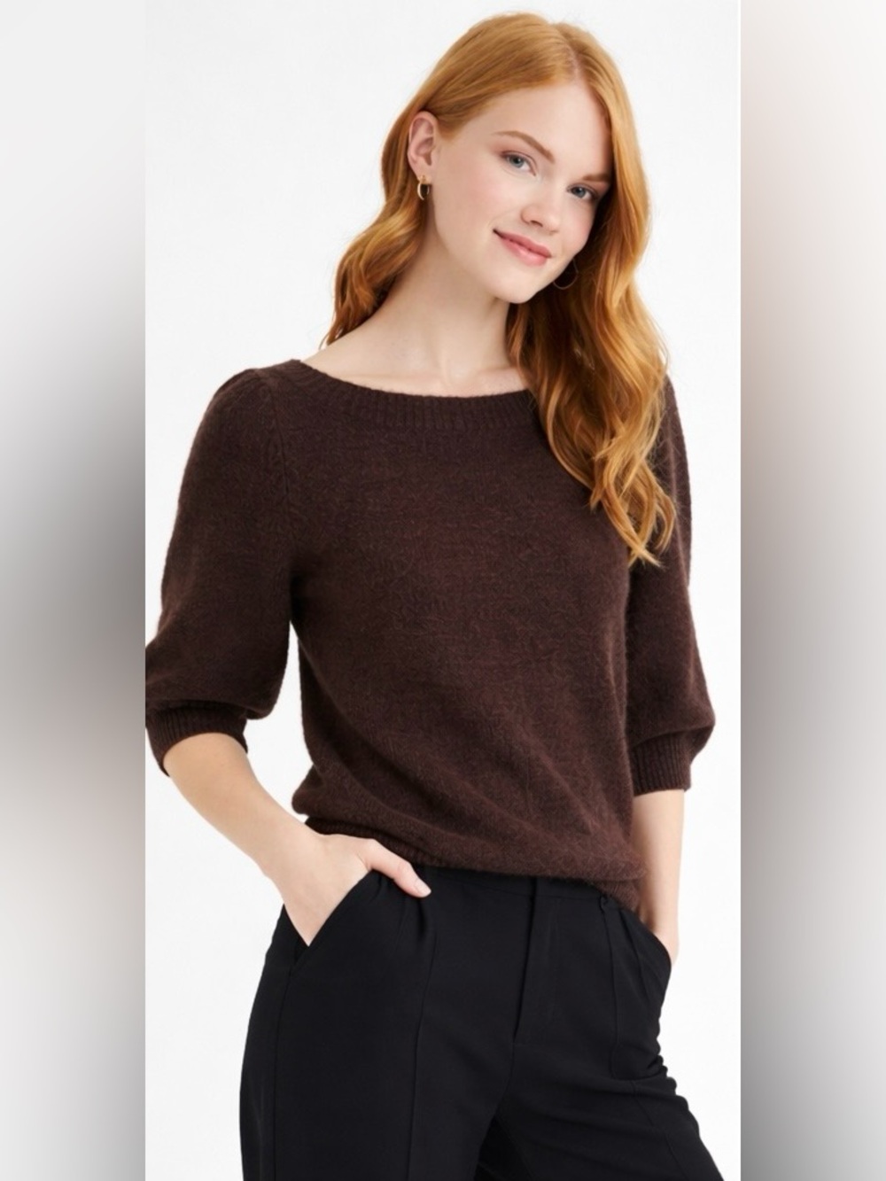 Ricki’s Espresso Puff Sleeve Sweater Size S
